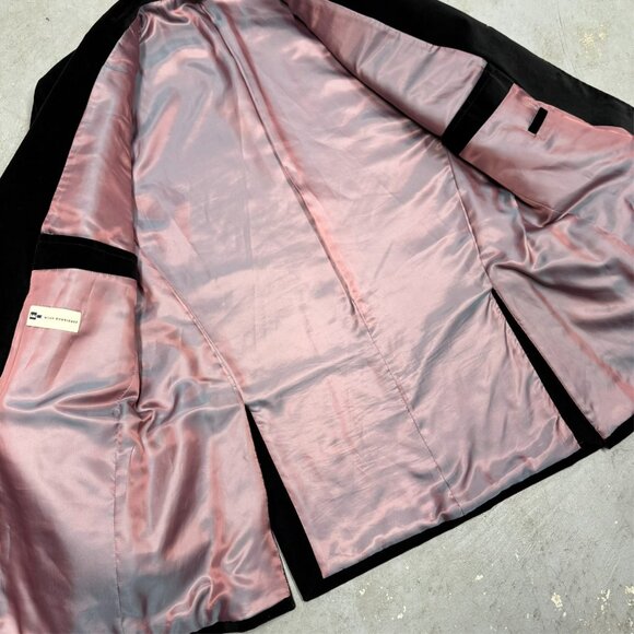 Wilke-Rodriguez Velour Blazer Velvet Sport Coat Black 100% Cotton 46L - Picture 6 of 8